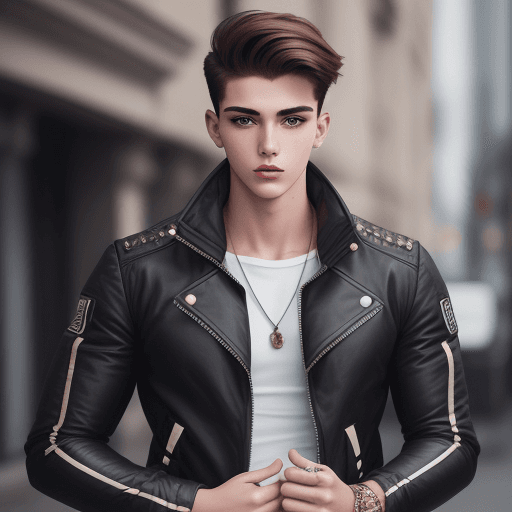 AI generated: superior photo оф instagram boy model, jacket luxury, nice