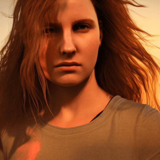 AI generated: Photo of a ultra realistic young Danni Ashe, dramatic light, pale sunrise, cinematic lighting, batte...