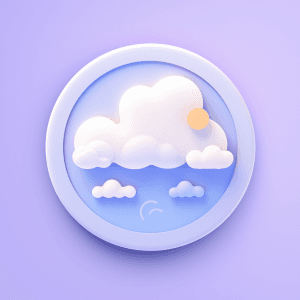 AI generated: An icon design, 3D, weather icon, forecast, natural light, refreshing feeling, cool colors, atmosphe...