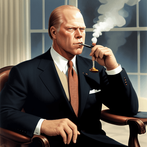 AI generated: President Gerald Ford, smoking a pipe