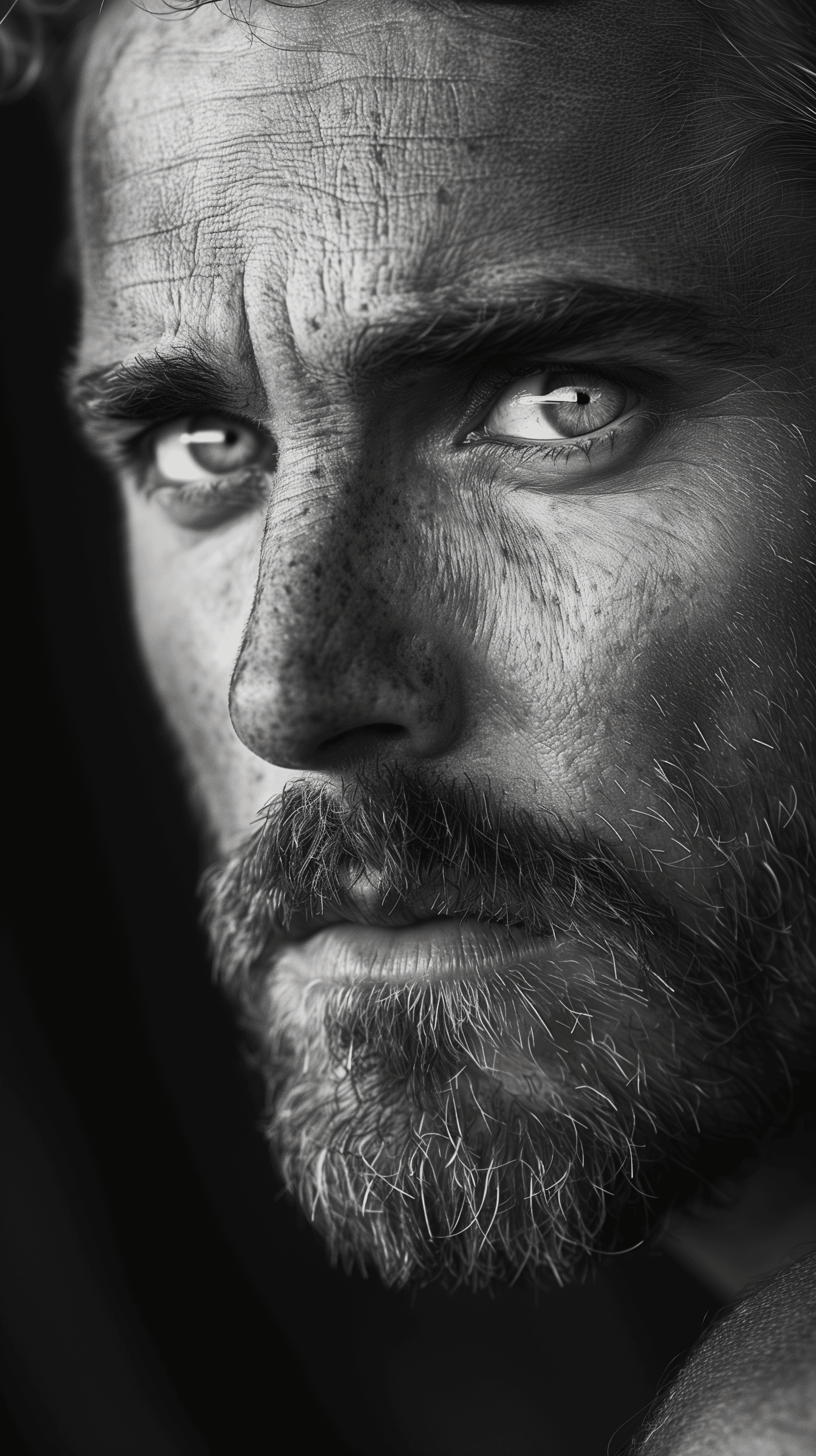 AI generated: high resolution photography, monochrome, evoking the starkness of classic noir with an intimate, psy...