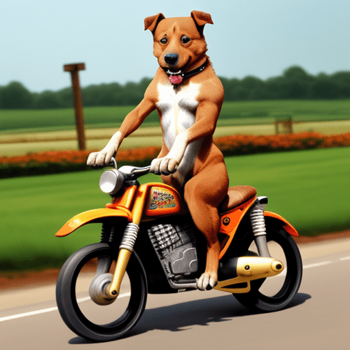 AI generated: dog riding scuter