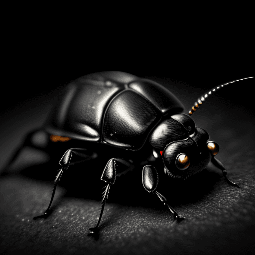 AI generated: High resolution photography beetle, black and dark atmosphere intricate detail, photorealistic, real...