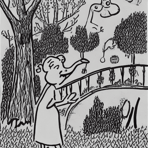 AI generated: celebratory mysterious kid's park : : Tove jansson illustrations style