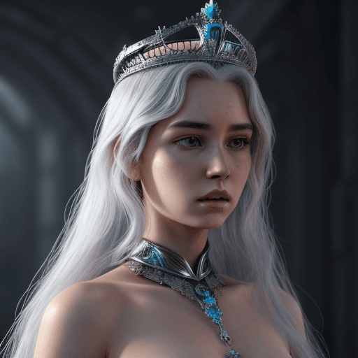 AI generated: High Definition Photo of a ultra realistic futuristic female queen named aramalthea