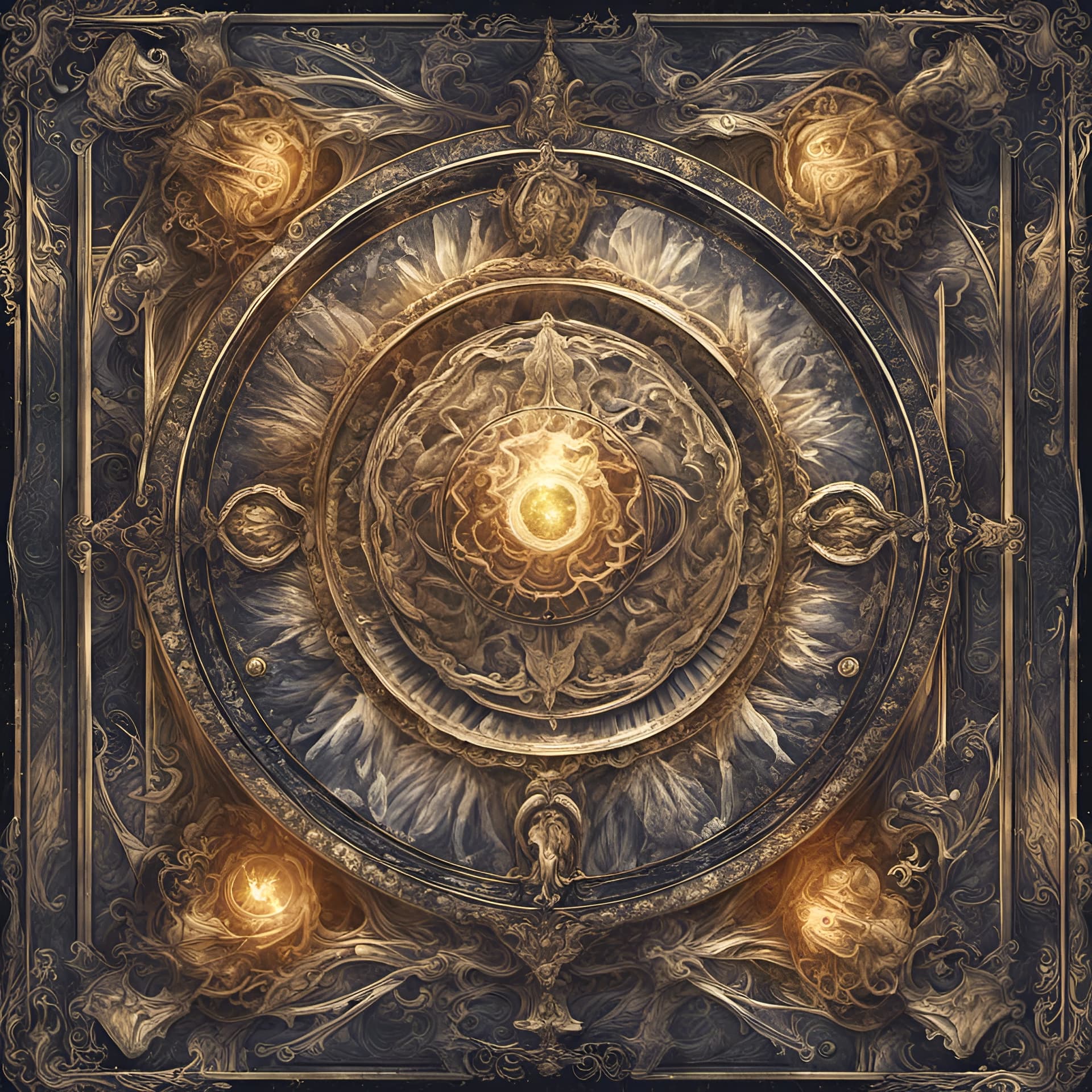 AI generated: Seven of Dreams, beautiful ornate designed tarot card, detailed, intricate borders, occult symbolism...