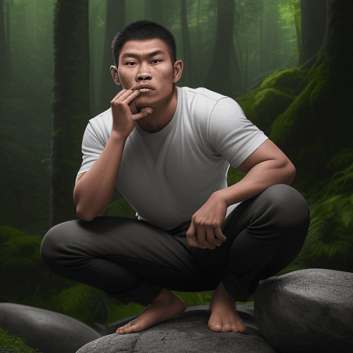 AI generated: an Indonesian guy, opened his mouth as wide as possible, until his teeth were visible, the guy put o...