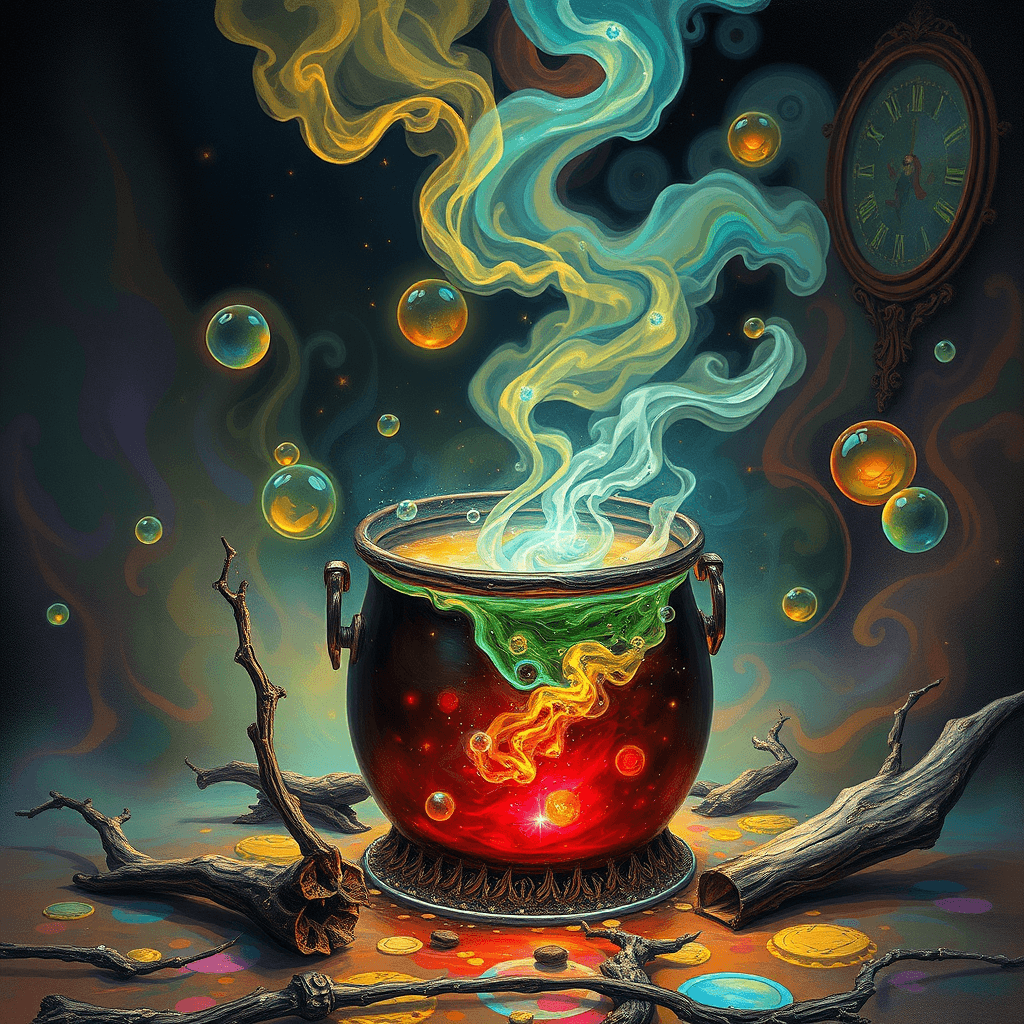 AI generated: A mesmerizingly bubbling cocktail evoking the essence