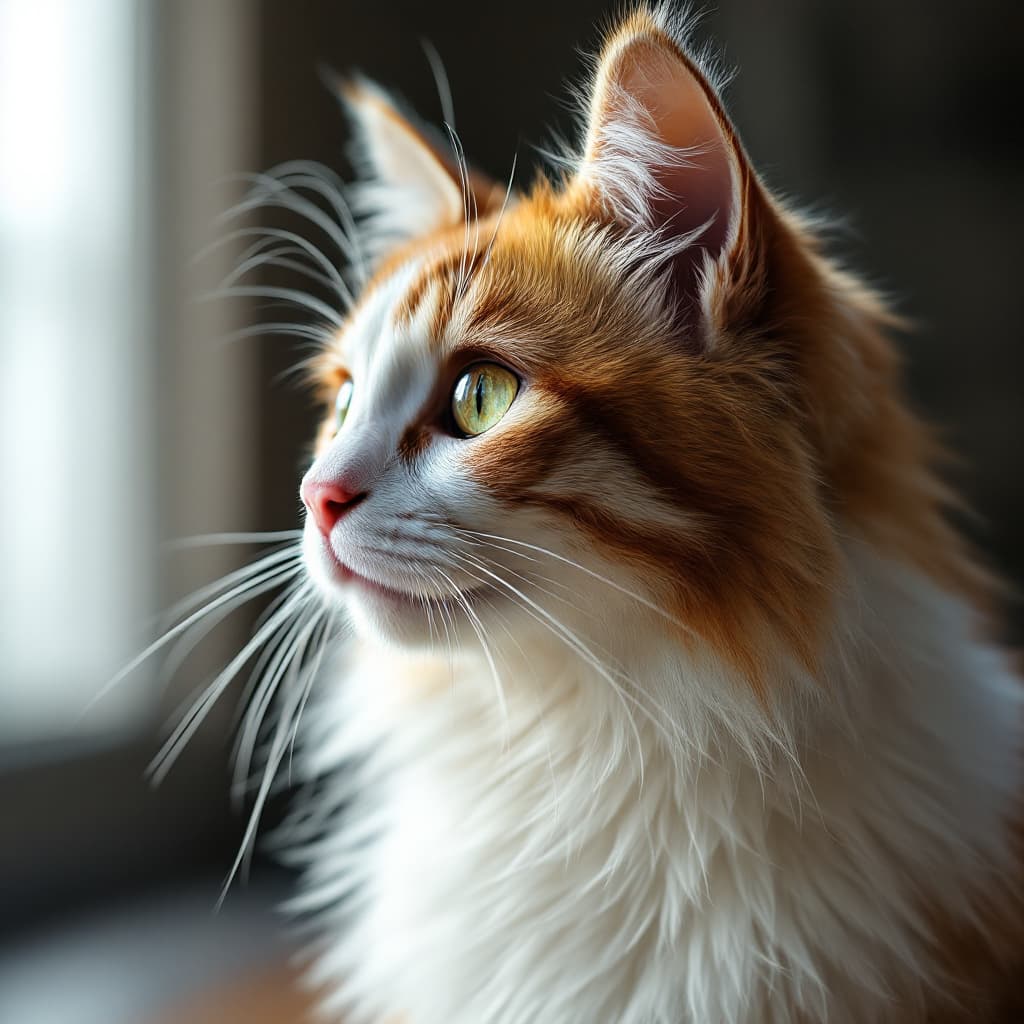 AI generated: abstarct image of cat's face, photorealistic concept art, soft natural volumetric cinematic perfect ...