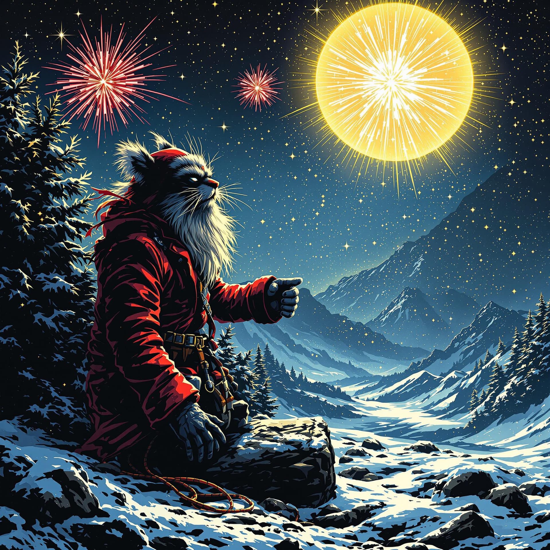 AI generated: in the style of rock album covers, Waiting for a New Year's miracle, modern designs, detail-oriented...