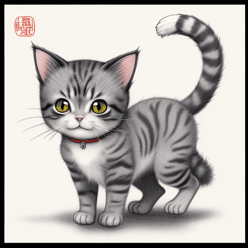 AI generated: a Cat
,5k ,gray  ,
Japanese manga style,  
cute little cat
