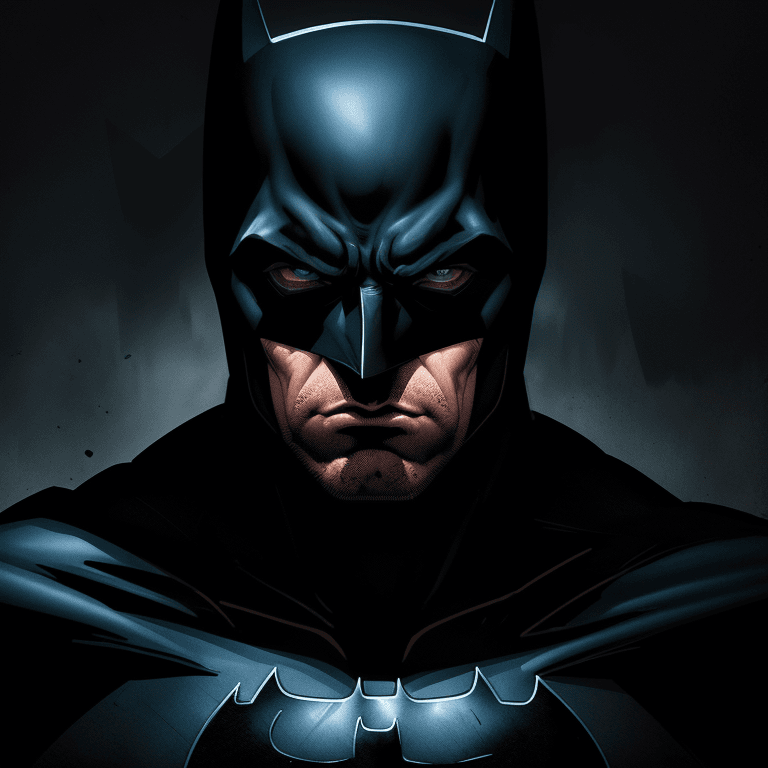 AI generated: digital wallpaper portrait of batman, dark knight, in the style of comics, 8k, rough, marvel comics,...