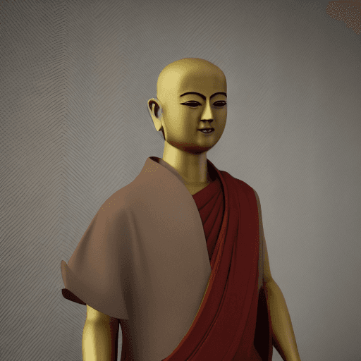 AI generated: build a buddhist monk +with face like my profile+excessive detail+futuristic and eco style concept+o...