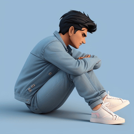 AI generated: Prompt: Create a 3D illustration of an animated character sitting casually on top of a social media ...