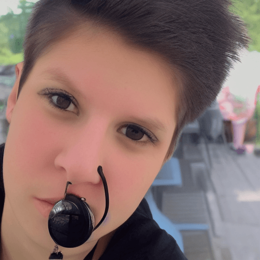AI generated: Translation: "Photograph of an 18-year-old white girl with short black hair and a height of 1.70m, w...