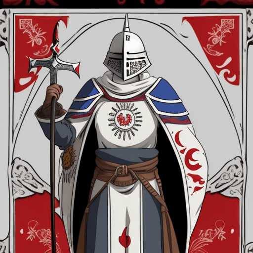 AI generated: The country of chile is a templary knight, anime style character