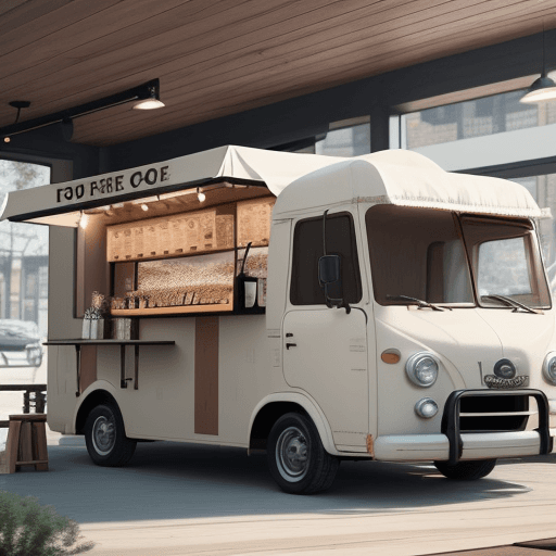 AI generated: a coffee food truck cover photo, focus on different types of coffee, make it minimalist with neutral...