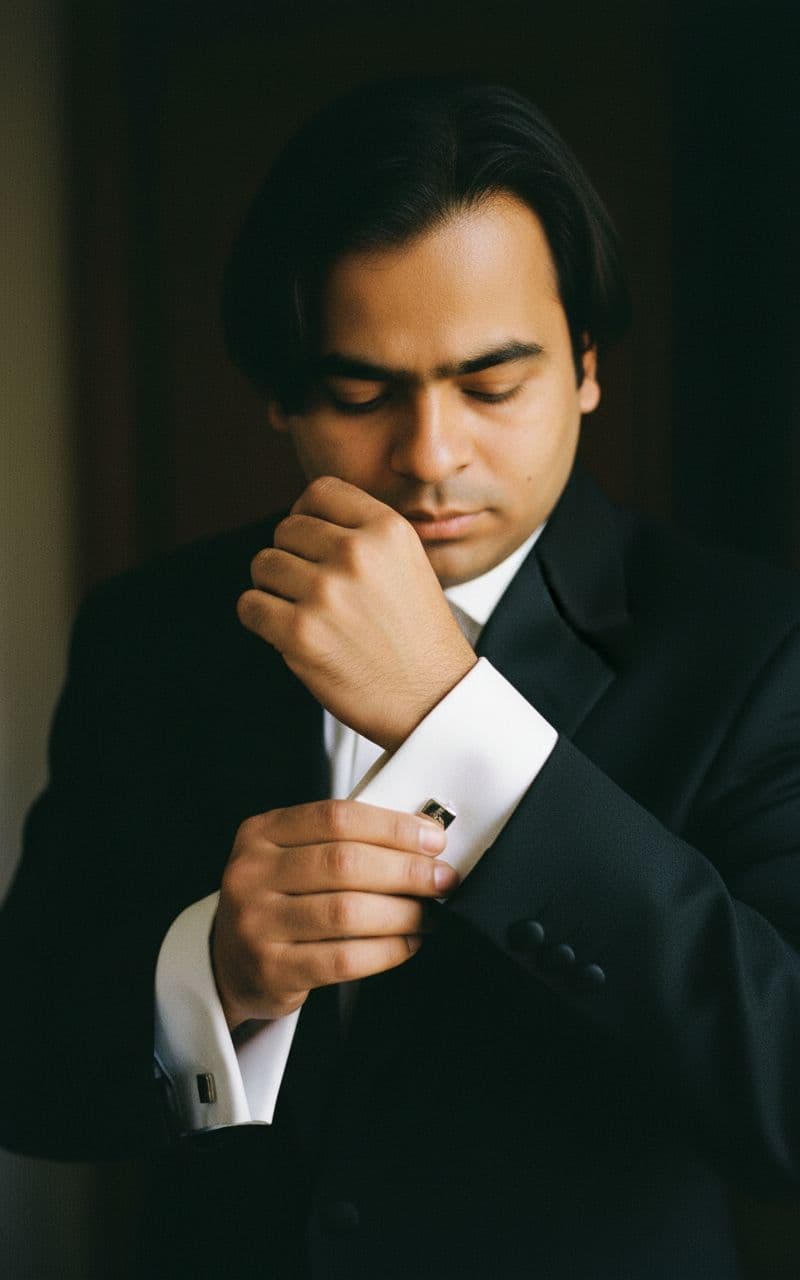 AI generated: Adjustment of Cufflink (Detailed Mid-Shot)
Ultra-realistic, mid-shot portrait focusing on a precise...