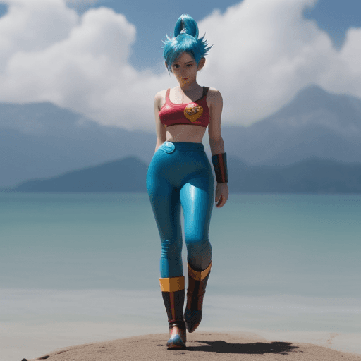 AI generated: Full body of Bulma dragón ball z