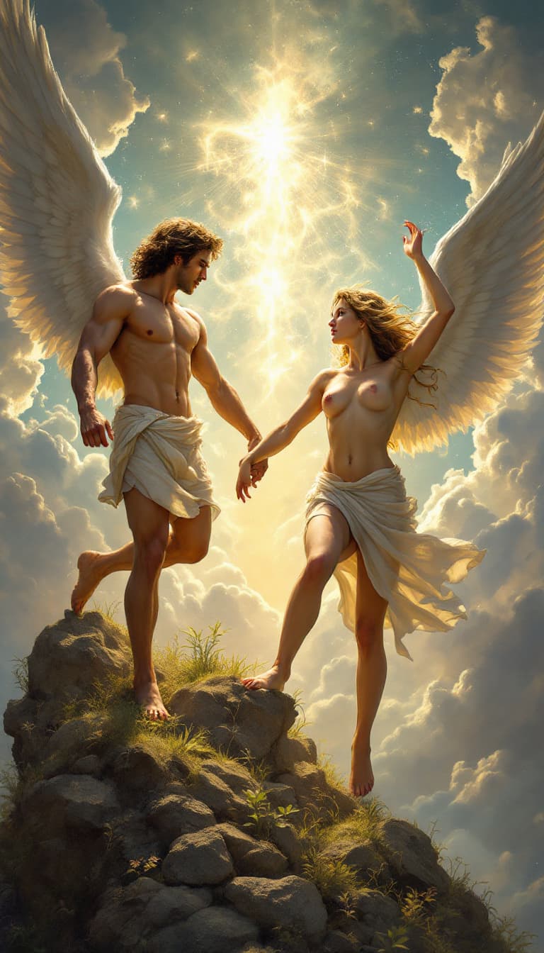 AI generated: Adam and eve in heaven 