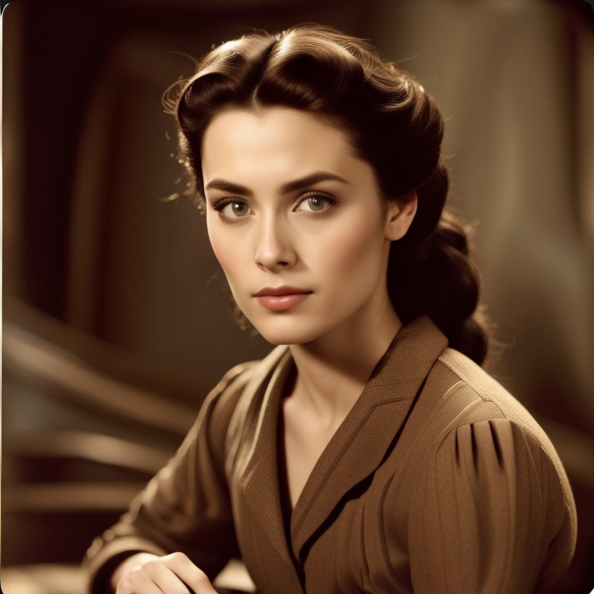 AI generated: The photo showcases a woman who appears to be in her early to mid-twenties. Her complexion is clear ...