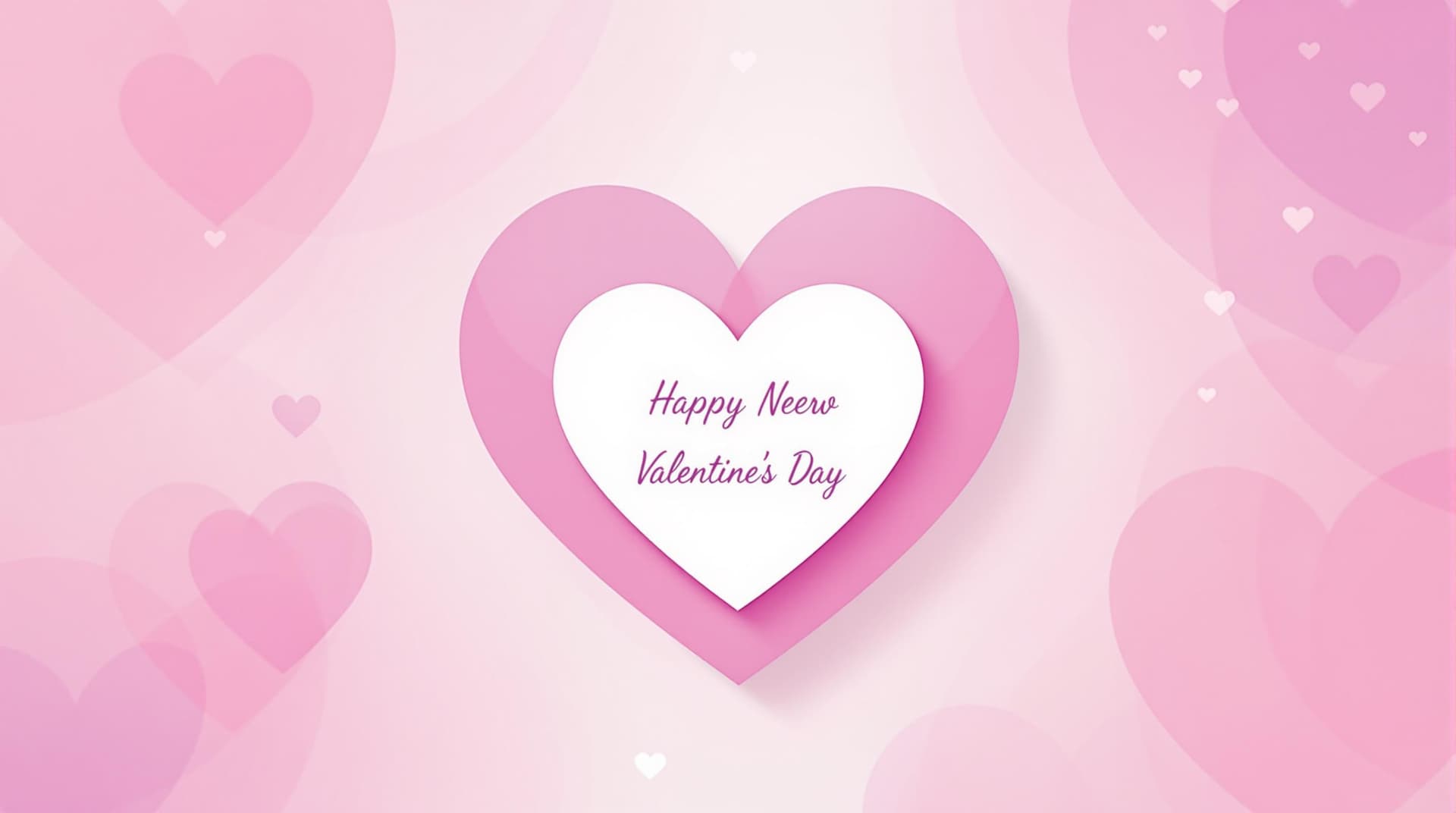 AI generated: Valentine's Day greeting card, overlapping translucent hearts, pink and purple color palette, soft g...