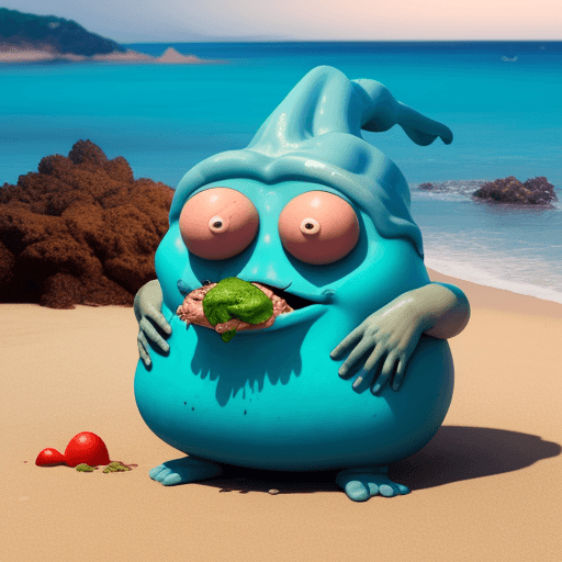 AI generated: calamardo guapo comiendo calamar
