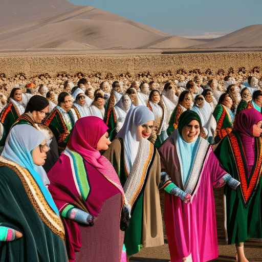 AI generated: In Persepolis of Iran, while different types of Iranian ethnic groups are present there and are cele...