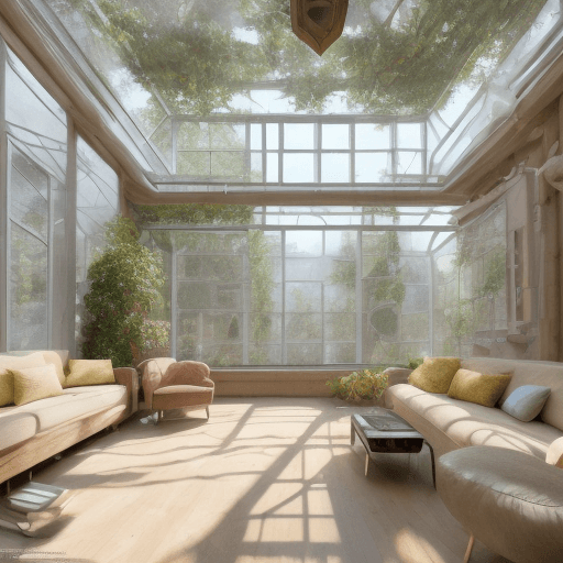 AI generated: High resolution photography interior design, dreamy sunken living room conversation pit, wooden floo...