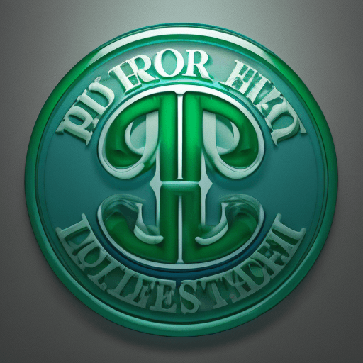 AI generated: a round 3d company glass logo in green, with blue melted bold letters G and P inside, style Harry Po...