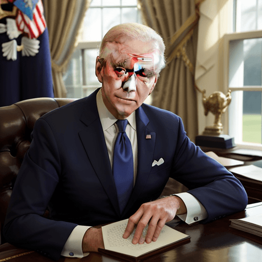 AI generated: joe biden sit with donald trump

