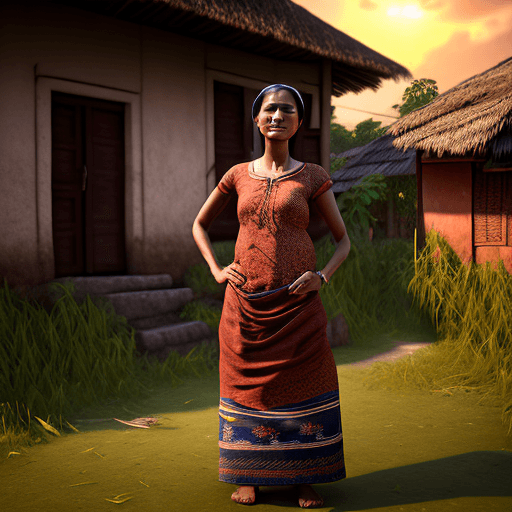 AI generated: A woman indonesia,full body, photography, very realistic, in the village, micro details, hyper reali...