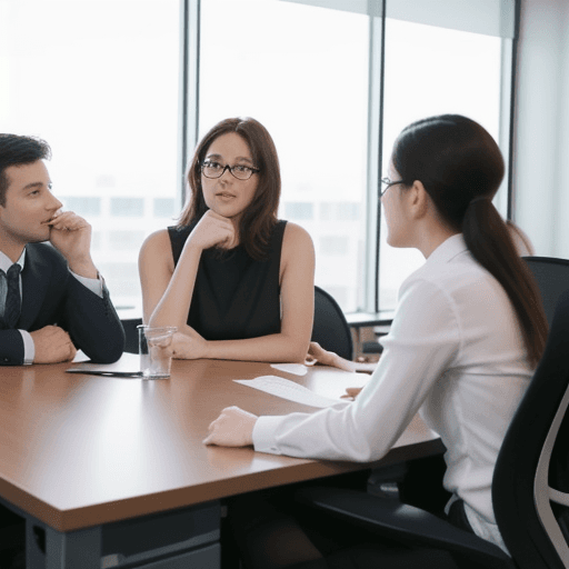 AI generated: A few office mate on meeting to discuss quality week