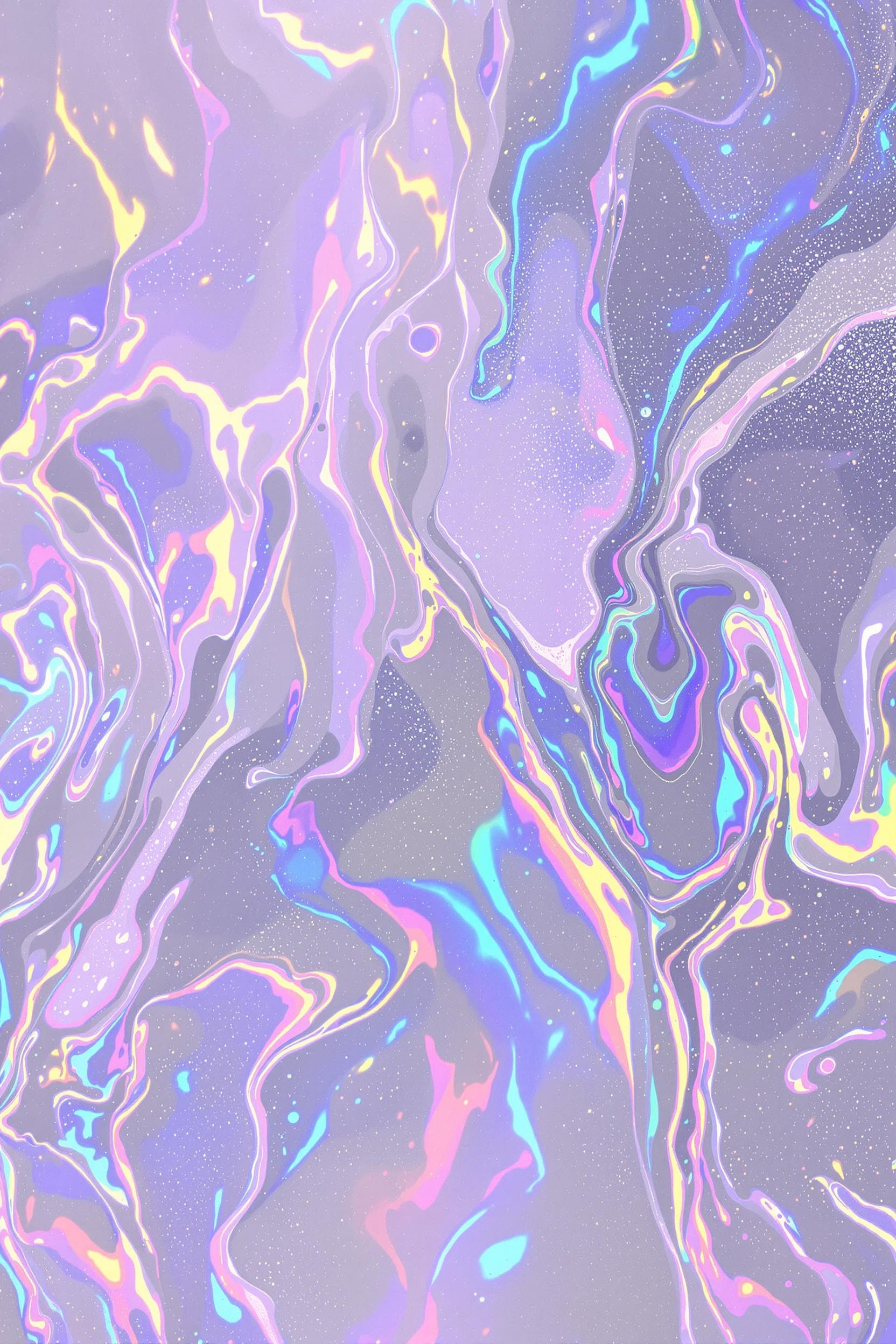 AI generated: white holographic fluid liquid texture, with neon holographic effect,