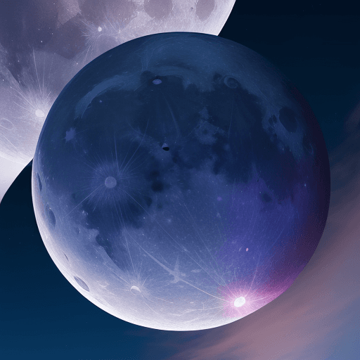 AI generated: Photo of a ultra realistic gorgeous blue sky with a pink moon, hyper realistic