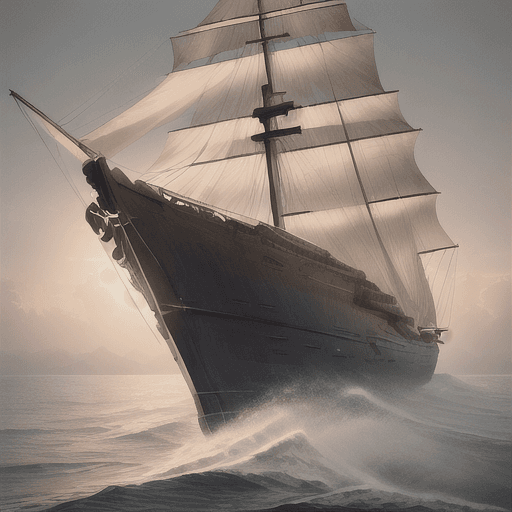 AI generated: Photo of a ultra realistic sailing ship, dramatic light, pale sunrise, cinematic lighting, battered,...