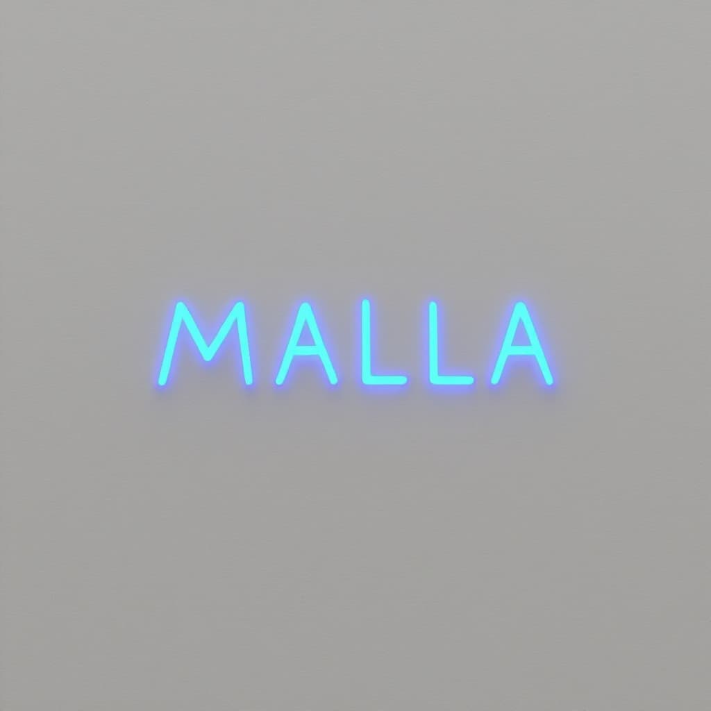 AI generated: escribir la palabra 6 MALLA  bioluminiscente color azul en letra mayuscula modo estetico tranquilo m...