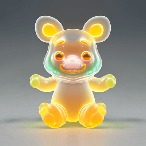 AI generated: (( bioluminenscent lighting, very detail face, white background)), 3D model , Nendoroid style, Japan...