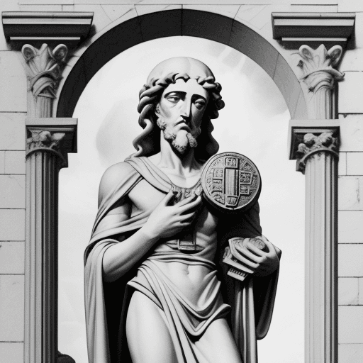 AI generated: Hermes Trismegistus holding a philosopher's stone, 