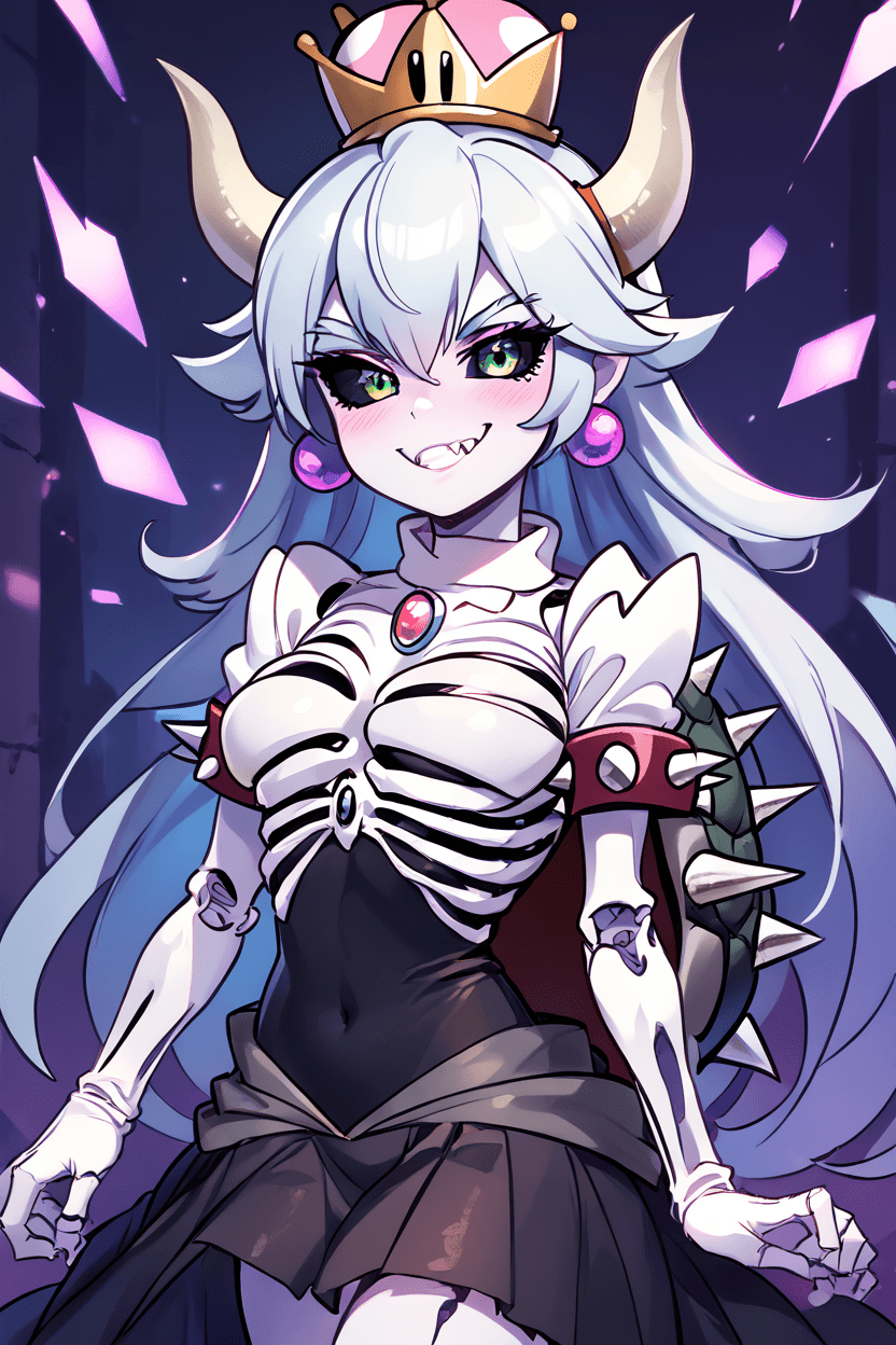 Dry Bowsette | Karon Hime (Super Mario) [Illustrous & Pony]