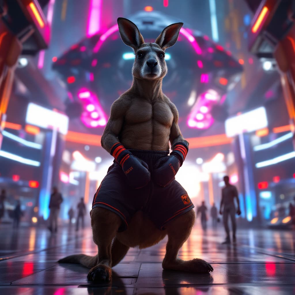 AI generated: Neon light reflections, triadic colors, symmetry, hyper detailed, octane render, wide angle epic sci...