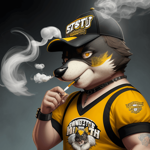 AI generated: Scrappy, the Kennesaw state University mascot, as a chronically online Bushwick transplant, taking a...