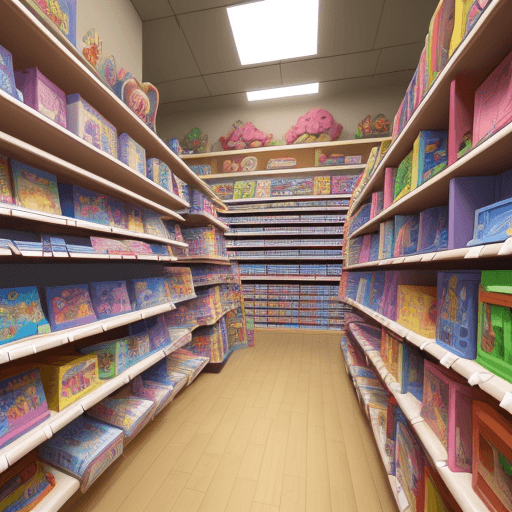 AI generated: 2D image without 3D effects for a fairy tale for children

in the corner of the store there are tall...