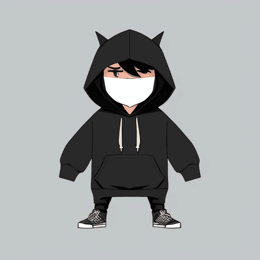 AI generated: Create, A character wearing hoodie, simple, vector, flat design, doodle style