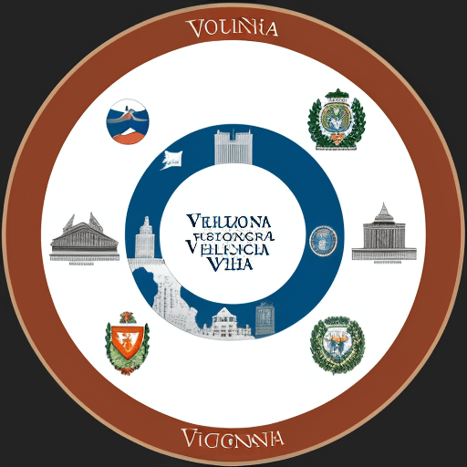 AI generated: The shape of the state of Virginia, a circle around the state of Virginia and the circle is made of ...