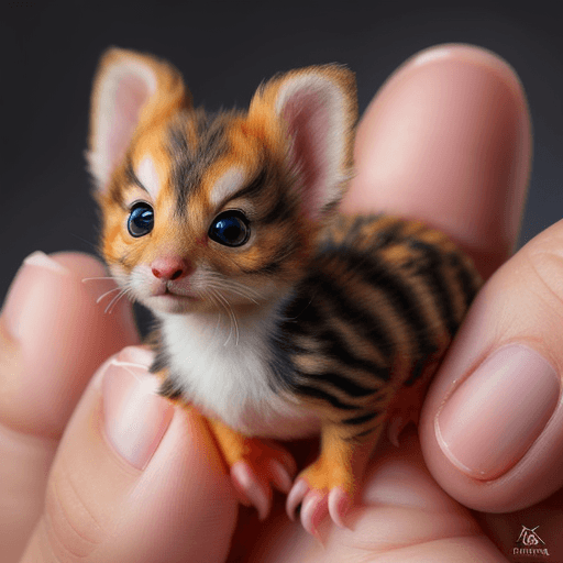 AI generated: A hyper-realistic digital rendering of an impossibly tiny hen cub perched on a human fingertip. The ...