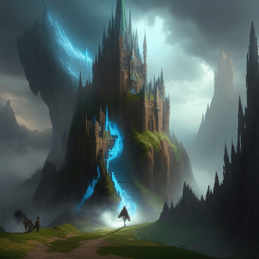 AI generated: Fantasy landscape, action, heroes