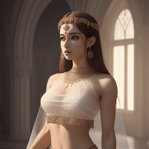 AI generated: sheer, beautiful goddess, crop top, 8k