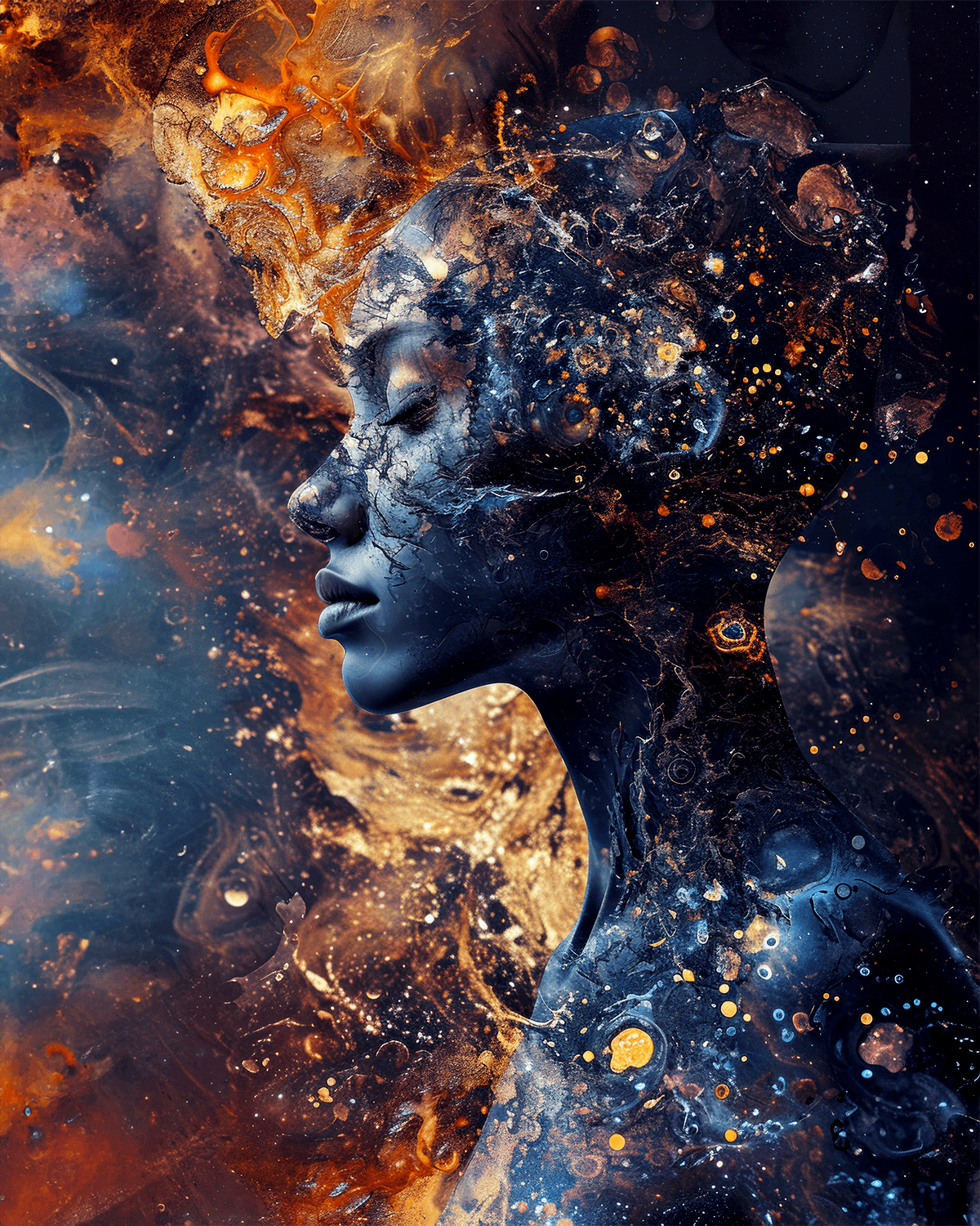 AI generated: digital art photography portraits, digital graphics, contemporary art for, in the style of detailed ...