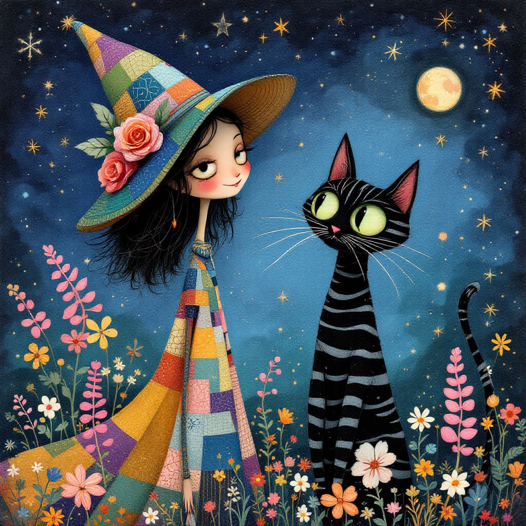AI generated: An intricately textured image of a whimsical, cartoonish scene in the style of Ton Dubbeldam and Ayh...